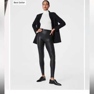 Spanx faux leather legging, size small, black